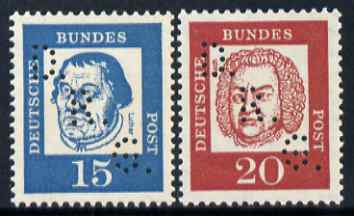 Cinderella - Germany 1963 DRG Day of Astrophilatelie 15pf & 20pf each with DRG Perfins, umounted mint