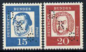 Cinderella - Germany 1963 DRG Day of Astrophilatelie 15pf & 20pf each with DRG Perfins, umounted mint