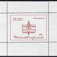 Cinderella - Germany perforated Rocket Post sheetlet unmounted mint