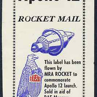 Cinderella - United States RAF Museum flown label to commemorate the launch o Apolo 12 on ungummed paper