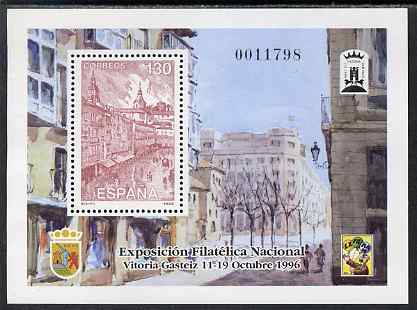 Spain 1996 Exfilna '96 Stamp Exhibition perf m/sheet unmounted mint SG MS 3399