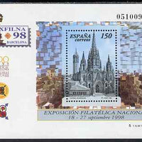 Spain 1998 Exfilna '98 Stamp Exhibition perf m/sheet unmounted mint SG MS 3490