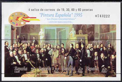 Spain 1995 Art composite perf sheetlet containing 4 values unmounted mint SG MS 3359