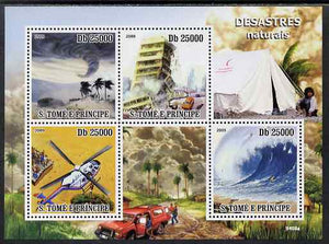 St Thomas & Prince Islands 2009 Natural Disasters perf sheetlet containing 4 values unmounted mint