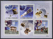 St Thomas & Prince Islands 2009 Space perf sheetlet containing 4 values unmounted mint