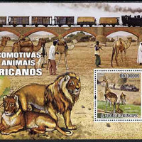 St Thomas & Prince Islands 2009 Trains & Animals of Africa perf s/sheet unmounted mint