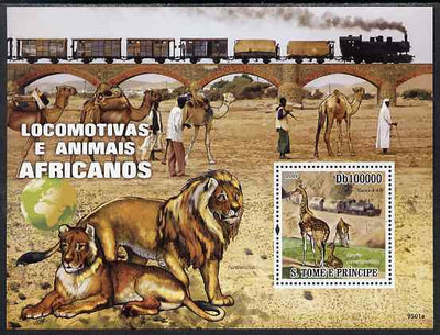 St Thomas & Prince Islands 2009 Trains & Animals of Africa perf s/sheet unmounted mint