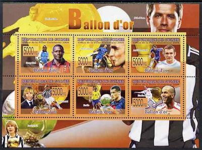 Guinea - Conakry 2009 Famous Footballers perf sheetlet containing 6 values unmounted mint
