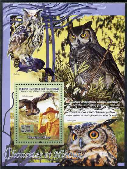 Guinea - Conakry 2009 Owls and Scouts #2 perf s/sheet unmounted mint