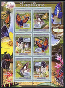 Guinea - Conakry 2009 Butterflies perf sheetlet containing 6 values unmounted mint