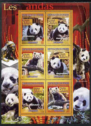 Guinea - Conakry 2009 Pandas perf sheetlet containing 6 values unmounted mint