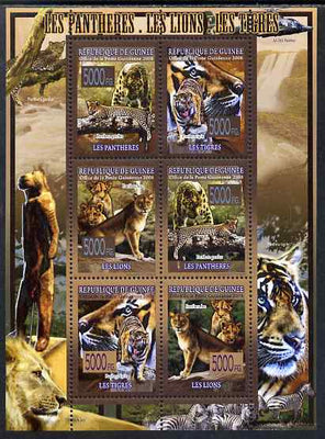 Guinea - Conakry 2009 Big Cats perf sheetlet containing 6 values unmounted mint