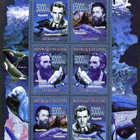 Guinea - Conakry 2009 Whales (with Gregory Peck & Herman Melville) perf sheetlet containing 6 values unmounted mint