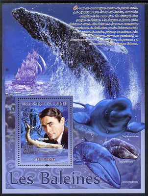 Guinea - Conakry 2009 Whales (with Gregory Peck) perf s/sheet unmounted mint