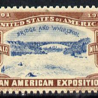 Cinderella - United States 1901 Pan American Exposition perforated label showing Buffalo Bridge in brown & blue*