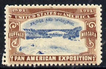 Cinderella - United States 1901 Pan American Exposition perforated label showing Buffalo Bridge in brown & blue*
