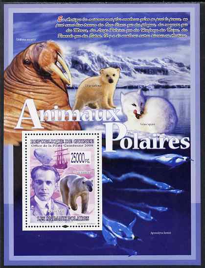 Guinea - Conakry 2009 Polar Animals & Explorers #2 perf s/sheet unmounted mint