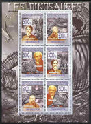 Guinea - Conakry 2009 Dinosaurs & Paleontologists perf sheetlet containing 6 values unmounted mint