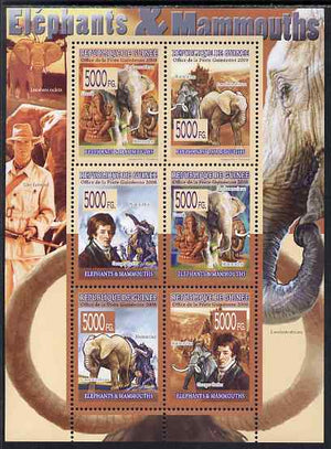 Guinea - Conakry 2009 Elephants and Mammoths perf sheetlet containing 6 values unmounted mint
