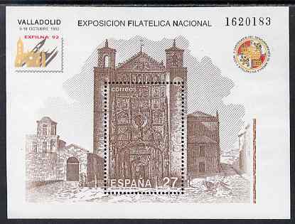 Spain 1992 Exfilna '92 Stamp Exhibition perf m/sheet unmounted mint SG MS 3189