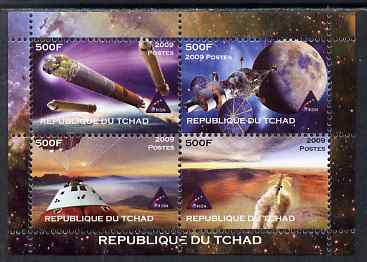 Chad 2009 Space - Orion Mission perf sheetlet containing 4 values unmounted mint. Note this item is privately produced and is offered purely on its thematic appeal