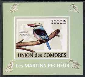 Comoro Islands 2009 Kingfisher imperf s/sheet unmounted mint. Note this item is privately produced and is offered purely on its thematic appeal, it has no postal validity