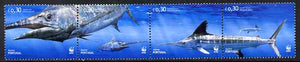 Portugal - Azores 2004 WWF - Atlantic Marlin perf strip of 4 unmounted mint SG 599-602