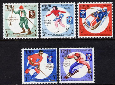 Yemen - Republic 1967 Winter Olympics set of 5 unmounted mint (Mi 619-23A)