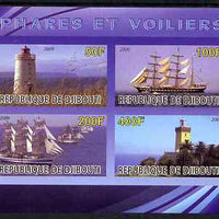 Djibouti 2009 Lighthouses and Ships #2 imperf sheetlet containing 4 values unmounted mint