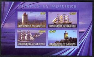 Djibouti 2009 Lighthouses and Ships #2 imperf sheetlet containing 4 values unmounted mint