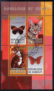 Djibouti 2009 Butterflies and Cats #3 perf sheetlet containing 4 values fine cto used