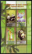 Djibouti 2009 Pandas and Disney Characters #2 perf sheetlet containing 4 values fine cto used