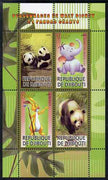 Djibouti 2009 Pandas and Disney Characters #2 perf sheetlet containing 4 values unmounted mint