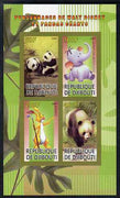 Djibouti 2009 Pandas and Disney Characters #2 imperf sheetlet containing 4 values unmounted mint