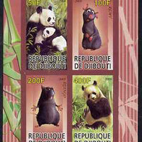 Djibouti 2009 Pandas and Disney Characters #3 imperf sheetlet containing 4 values unmounted mint