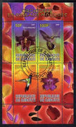 Djibouti 2009 Orchids and Humming Birds #1 perf sheetlet containing 4 values fine cto used