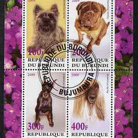 Burundi 2009 Dogs #1 perf sheetlet containing 4 values fine cto used