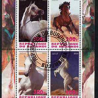 Burundi 2009 Horses perf sheetlet containing 4 values fine cto used
