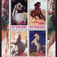 Burundi 2009 Horses perf sheetlet containing 4 values unmounted mint