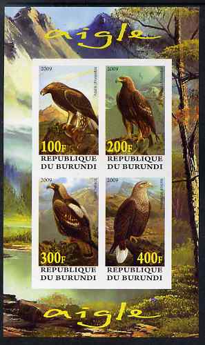 Burundi 2009 Eagles imperf sheetlet containing 4 values unmounted mint