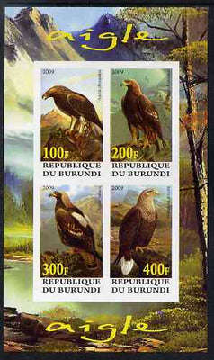 Burundi 2009 Eagles imperf sheetlet containing 4 values unmounted mint