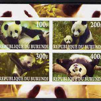 Burundi 2009 Pandas imperf sheetlet containing 4 values unmounted mint