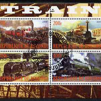 Burundi 2009 Steam Locos #2 perf sheetlet containing 4 values fine cto used