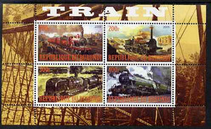 Burundi 2009 Steam Locos #2 perf sheetlet containing 4 values unmounted mint