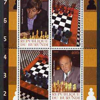 Burundi 2009 Chess #1 perf sheetlet containing 4 values unmounted mint