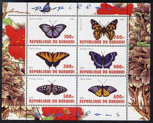 Burundi 2009 Butterflies #3 perf sheetlet containing 6 values unmounted mint