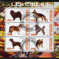 Burundi 2009 Dogs #2 perf sheetlet containing 6 values fine cto used