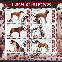 Burundi 2009 Dogs #4 perf sheetlet containing 6 values fine cto used