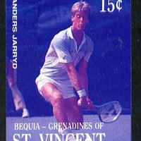 St Vincent - Bequia 1988 International Tennis Players 15c (Anders Jarryd) imperf progressive proof in blue & magenta only unmounted mint*