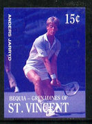 St Vincent - Bequia 1988 International Tennis Players 15c (Anders Jarryd) imperf progressive proof in blue & magenta only unmounted mint*